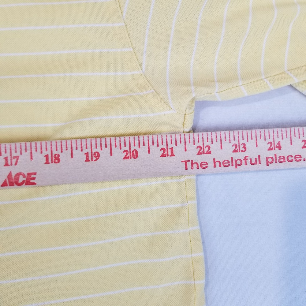 Masters Collection Polo Shirt Mens Medium Augusta National Yellow White Striped - Picture 6 of 10